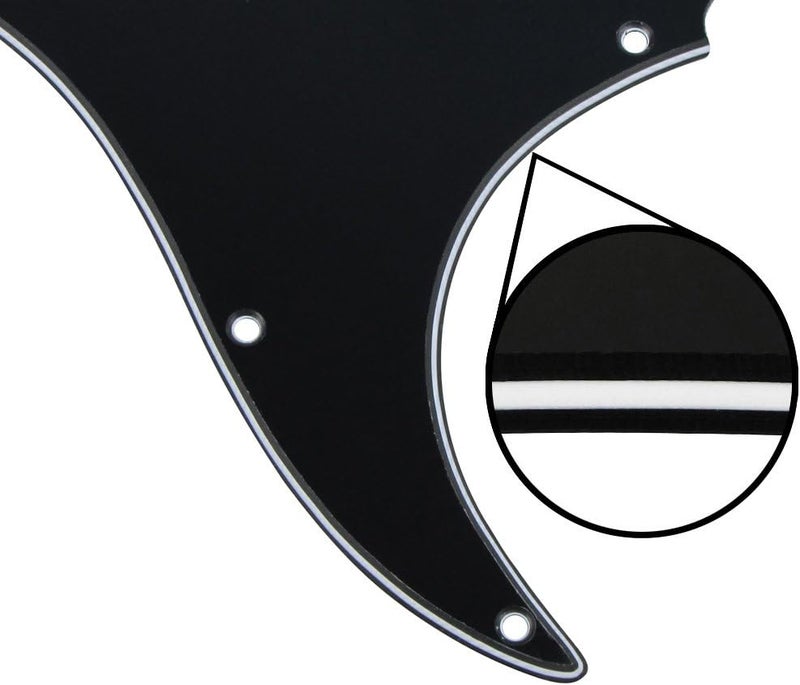 FLEOR 11 Holes HSS Pickguard ST Style Guitar Pickguard Pick Guard Scratchplate with Screws,3Ply Black - Image 4